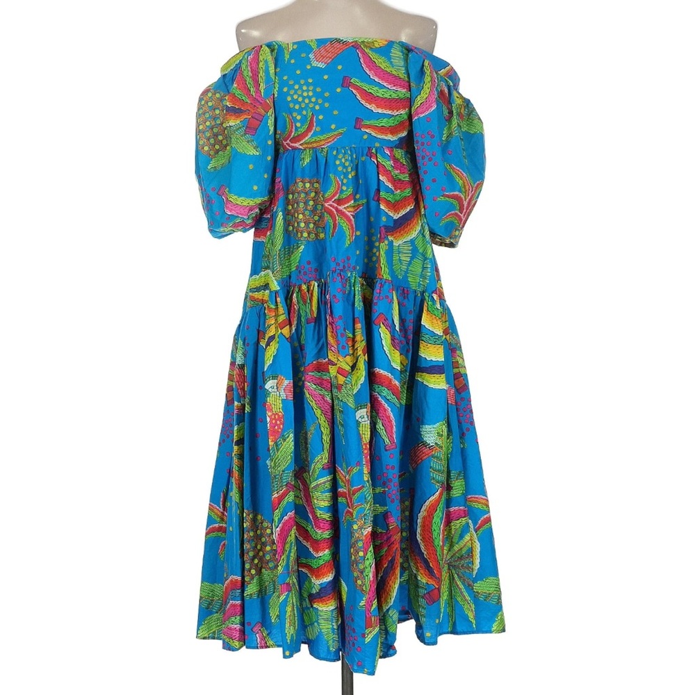 Farm Rio Blue Pineapple Midi-Dress